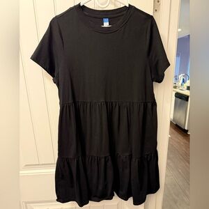 Old Navy Black 3 Tiered T-Shirt Dress